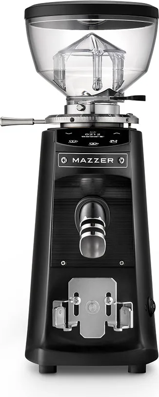 Mazzer Mini Electronic i matt svart sett forfra